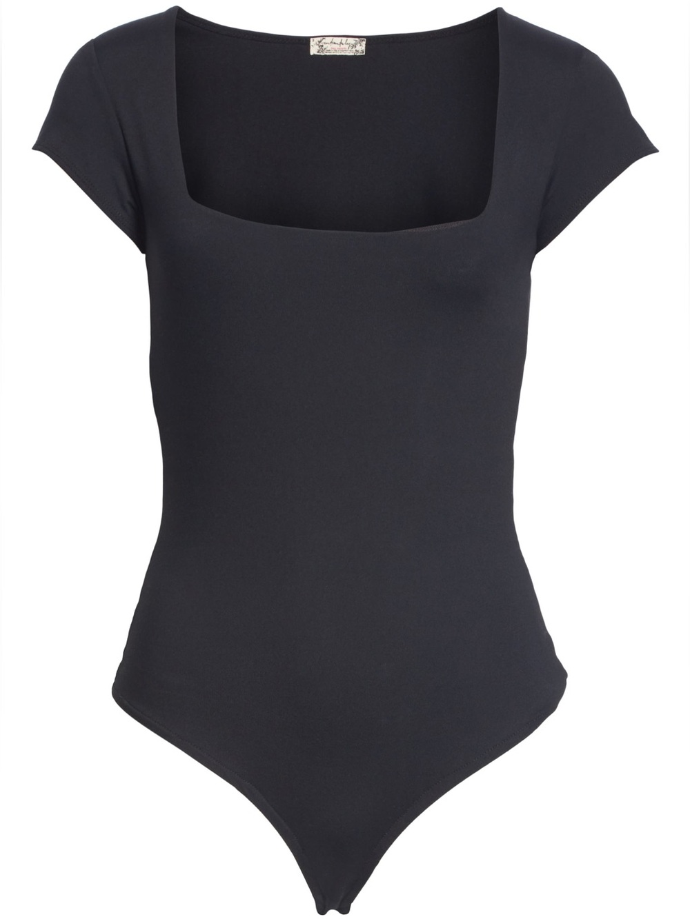 Intimately Free People Black Square Neck Bodysuit